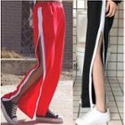 Zip Detail Wide Leg Sweatpants