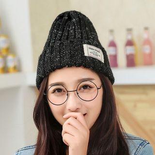Melange Knit Ribbed Beanie