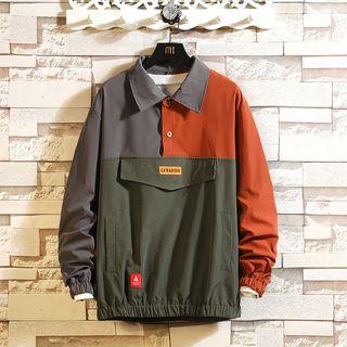 Color Block Half Placket Jacket