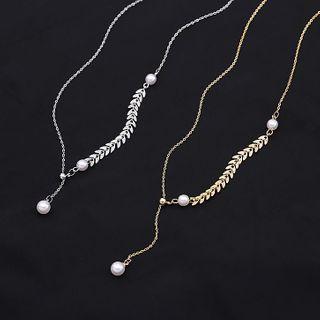 Faux Pearl Sterling Silver Necklace
