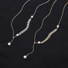 Faux Pearl Sterling Silver Necklace