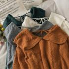 Peter Pan-collar Cable-knit Sweater In 6 Colors