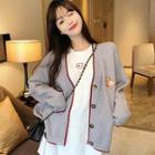 Short-sleeve T-shirt / Long Sleeve Knit Cardigan