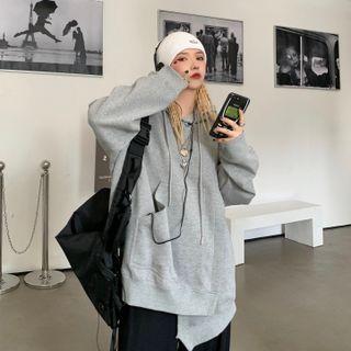 Asymmetrical Hoodie Gray - One Size