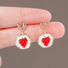 Strawberry Drop Earring 1 Pair - Ly2542 - Stud Earrings - Strawberry - Red - One Size