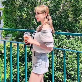 Off-shoulder Tasseled Blouse