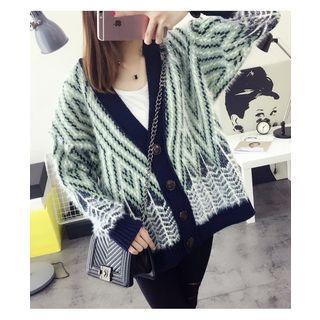 Patterned Mohair Chunky Cardigan