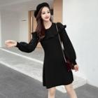 Plain Round-neck Knit Dress