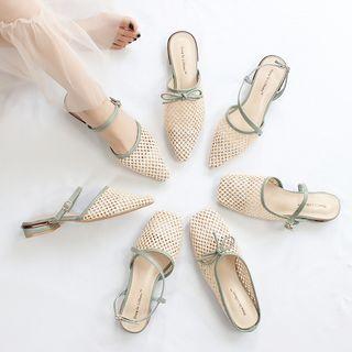 Weave Ankle Strap Mules