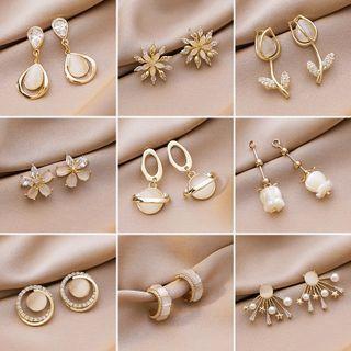 Cat Eye Stone Alloy Earring (various Designs)