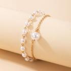 Faux Pearl Layered Bracelet 18072 - 1pc - Gold - One Size