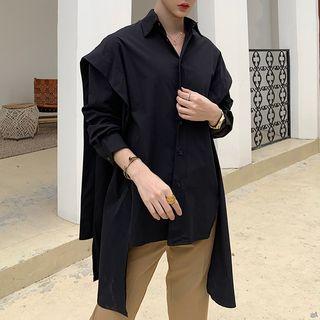 Asymmetric Hem Oversized Shirt
