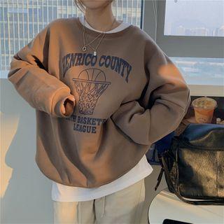 Lettering Sweatshirt Brown - One Size
