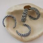Houndstooth Open Hoop Earring