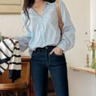 Plus Size Pleated-back Shirt