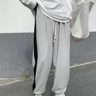 Contrast Trim Knit Sweatpants
