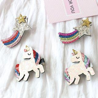 Glitter Unicorn / Star Hair Clip