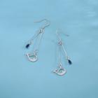 Whale Rhinestone Sterling Silver Fringed Earring 1 Pair - Silver - One Size