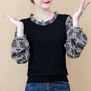 Print Panel Knit Top