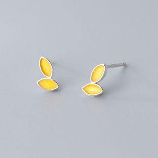 925 Sterling Silver Leaf Earring 1 Pair - S925 Silver - As Shown In Figure - One Size