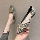 Rhinestone Chained Houndstooth Flats