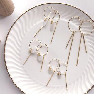 Scallop Hoop & Bar Dangle Earring (various Designs)