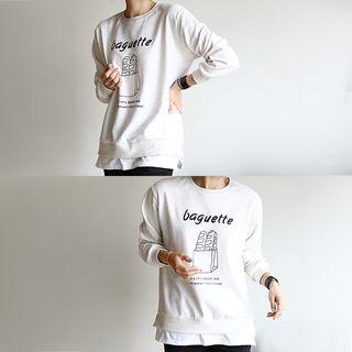 Baguette Printed Layered-hem Pullover
