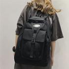 Plain Zip Backpack With Pouch