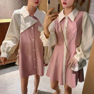 Two-tone Mini Shirtdress