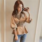 3/4-sleeve Ring-buckle Trench Jacket