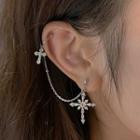 Star Chained Earring 1 Pr - Silver - One Size