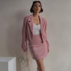 Corduroy Slim-fit Blazer / Mini Skirt / Slim-fit Pants