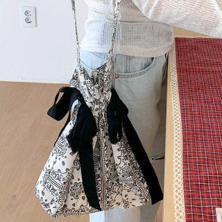 Drawstring-detail Paisley Shopper Bag