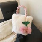 Cherry Fluffy Hand Bag White - One Size
