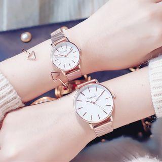 Set: Milanese Strap Watch + Triangle Open Bangle