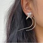 Shooting Star Drop Earring 1 Pair - Silver - One Size