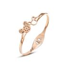 Plated Rose Gold Bear Stainless Steel Bangle