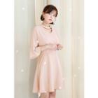 Choker-neck A-line Sheath Dress