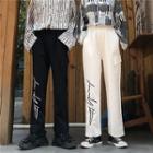 Couple Matching Lettering Straight Cut Pants