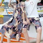 Couple Matching Short-sleeve T-shirt / Floral Dress / Shorts