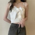 Bow Accent Knit Cropped Camisole Top