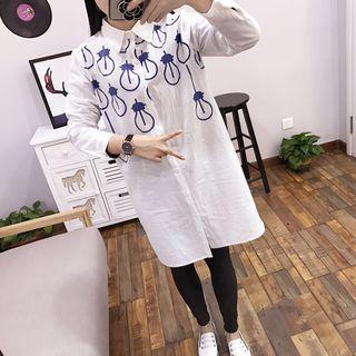 Light Bulb Print Long Shirt