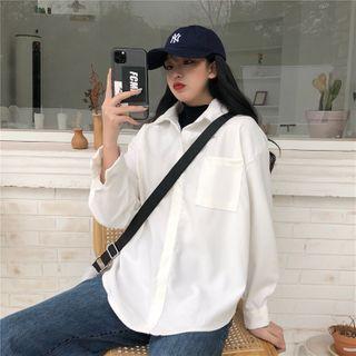 Mock Two-piece Plain Blouse