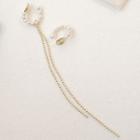 Faux Pearl Ear Cuff 1 Pair - Gold - One Size