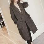 Tweed Buttoned Long Coat