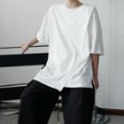 Short-sleeve Plain Asymmetrical Hem T-shirt