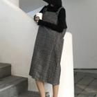 Plaid Jumper Dress Plaid - Gray - One Size