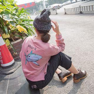 Shark Print Sweatshirt