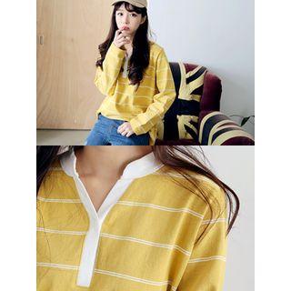 Contrast-trim Stripe Henley