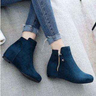 Hidden-wedge Zip Ankle Boots